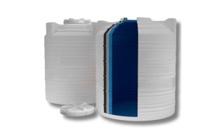 مخزن پلی اتیلن 4 لایه طبرستان با نمایش ساختار لایه‌ها